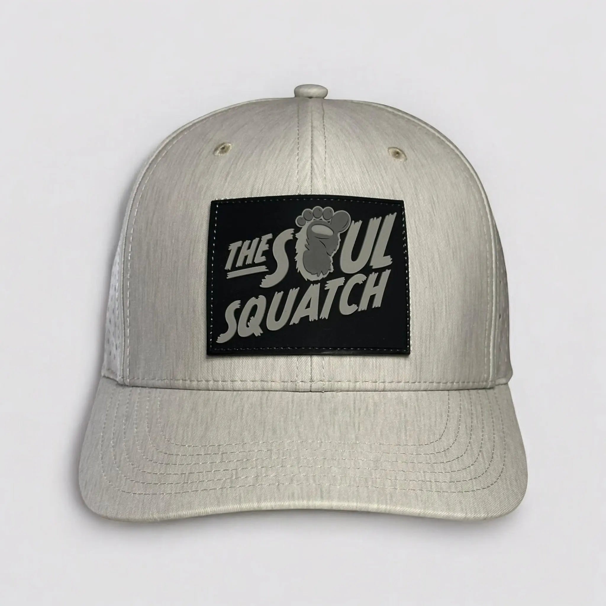 The Soul Squatch Pathfinder Mid-Profile Hat in Sand – clean, desert-ready style for curious hikers and fans of cryptid folklore.