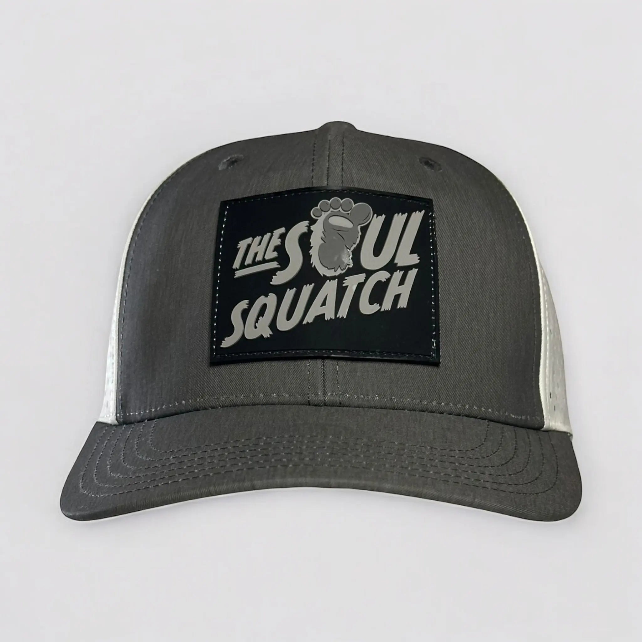 The Soul Squatch Pathfinder Mid-Profile Hat in Gray – ventilated and trail-tested hat for outdoor enthusiasts and offbeat wanderers.